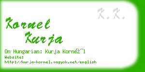 kornel kurja business card